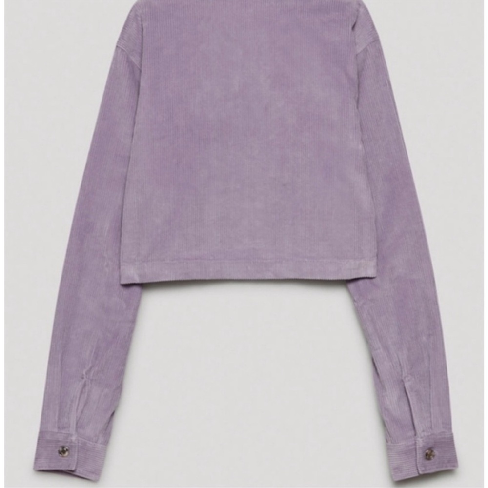 Aritzia TNA Dixon Corduroy Cropped Jacket Purple Ash - Picture 11 of 16